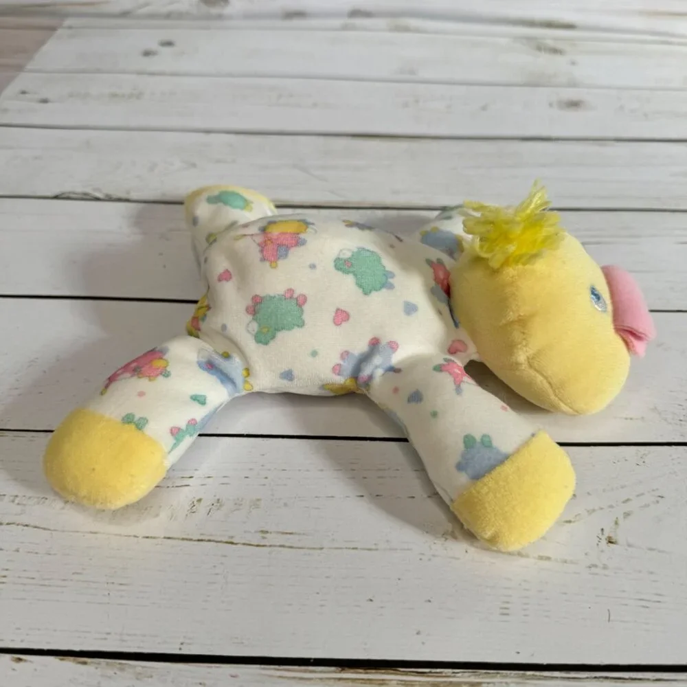 Vintage‎ Eden Baby Duck Terry Cloth Pajamas With Lambs Plush Toy Pink Beak